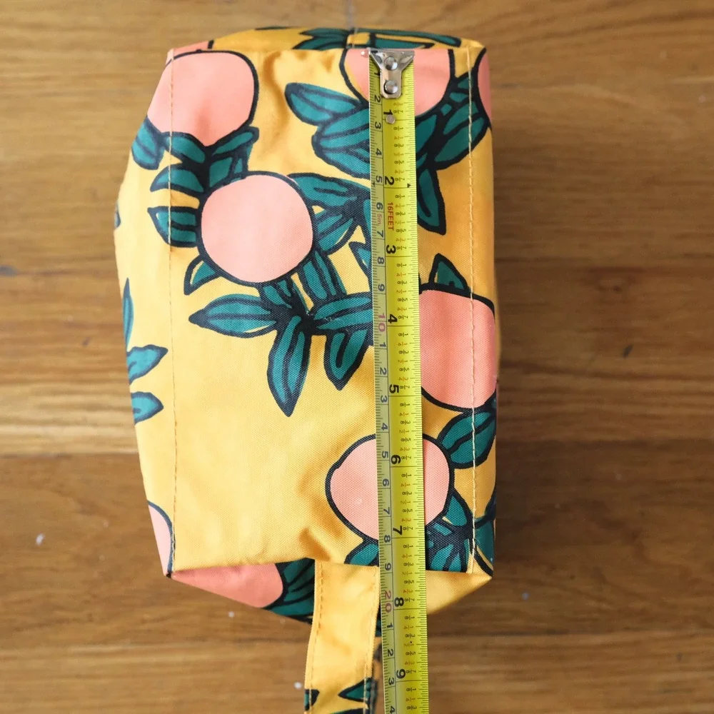BAGGU Orange Tree Dopp Kit Yellow Fruit Print Recycled Nylon Travel Bag OS